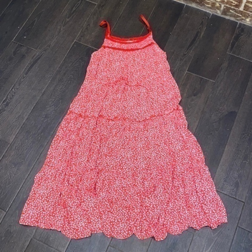 Easel red floral midi dress